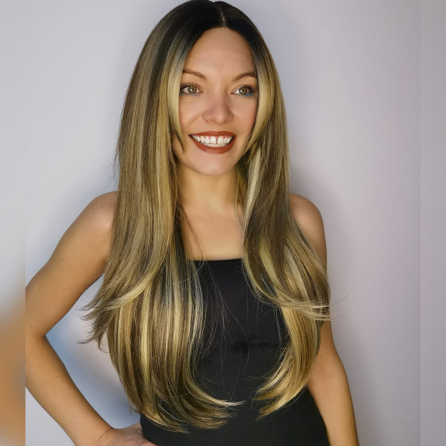 The Rachel blonde tones yaki hair wig - Keshleysheadshop