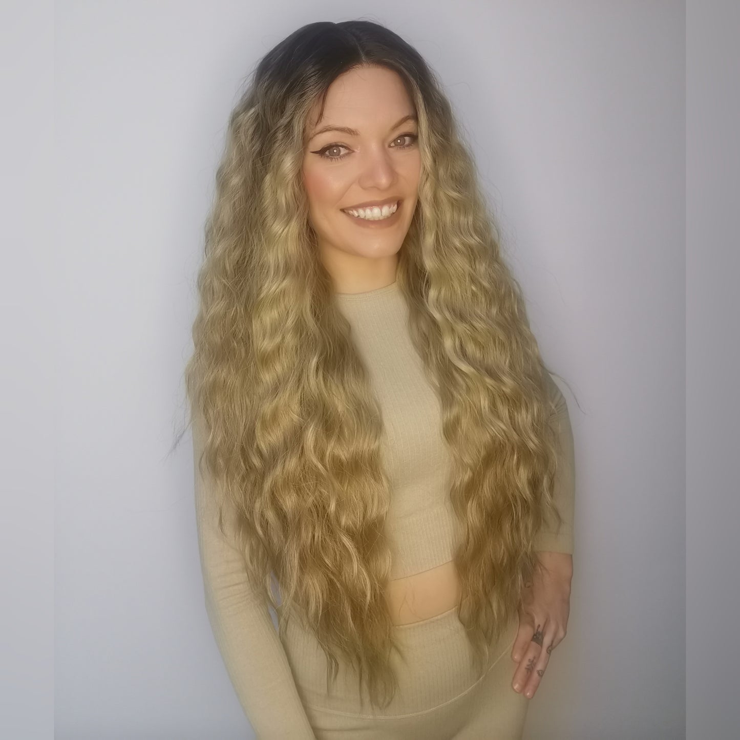 Halo Blonde Synthetic lace front wig - Keshleysheadshop