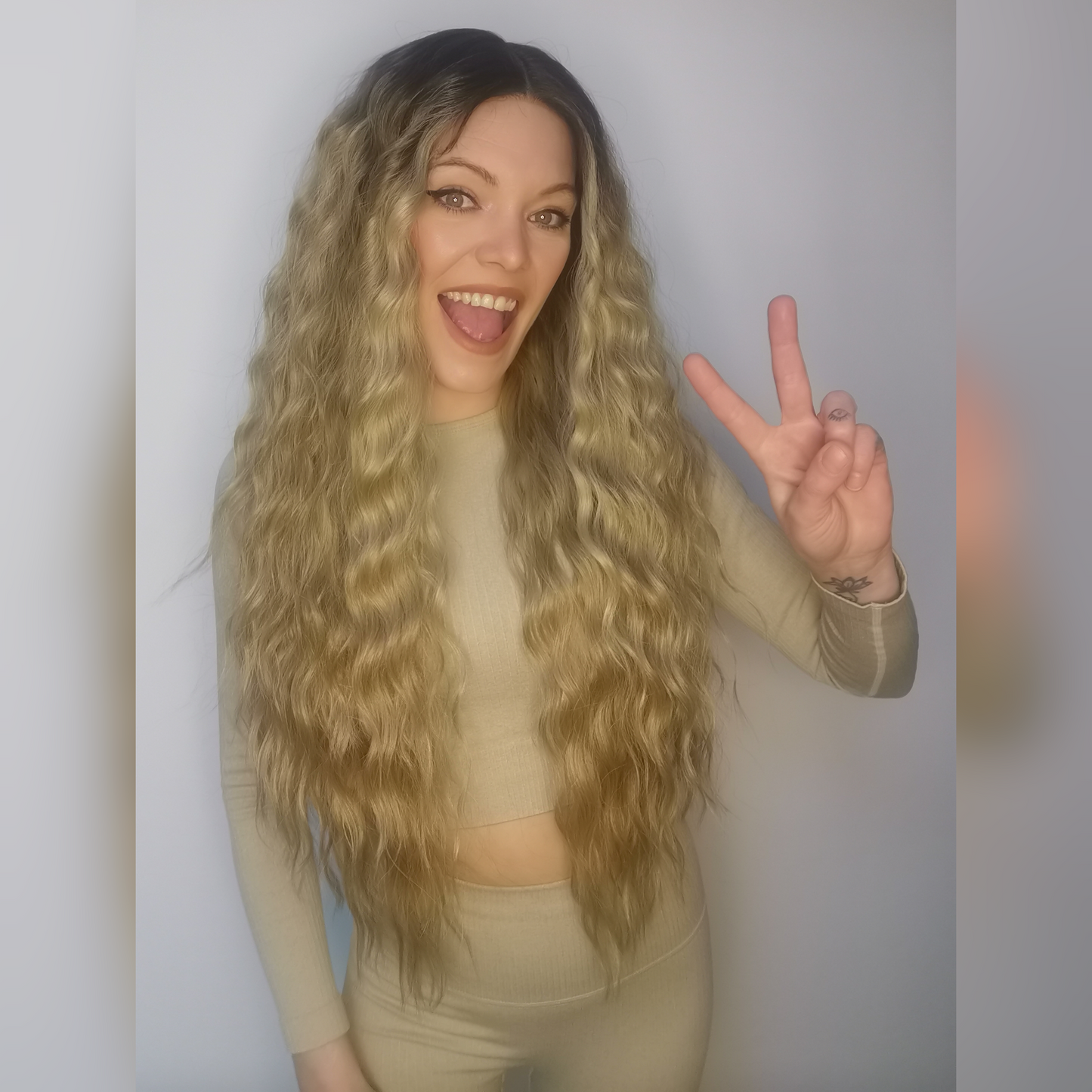Halo Blonde Synthetic lace front wig - Keshleysheadshop