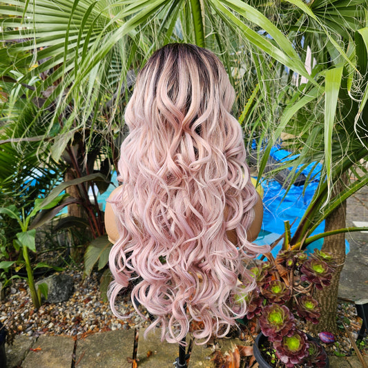 Blush Baby pink lace front wig.