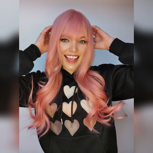 Flossy pink synthetic wig - Keshleysheadshop