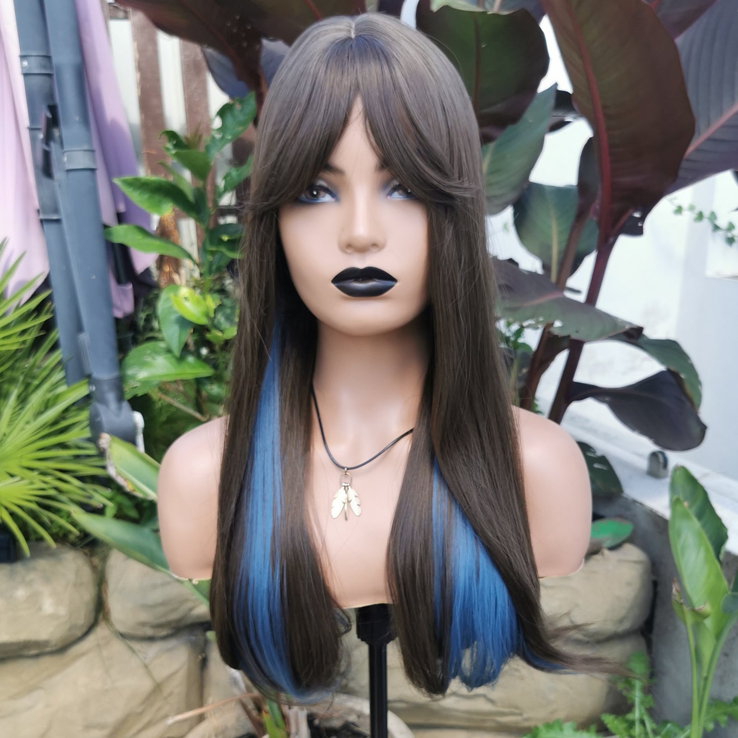 Neptune brown and blue wig