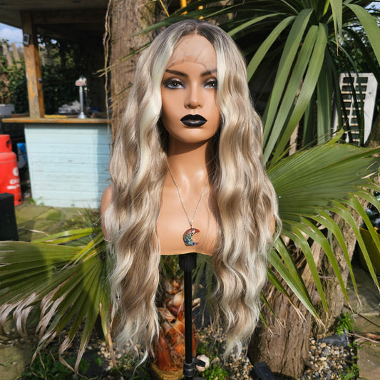 Malibu Sandy blonde lace front wig