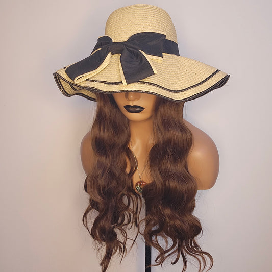 Sun Hat Wig with Bow