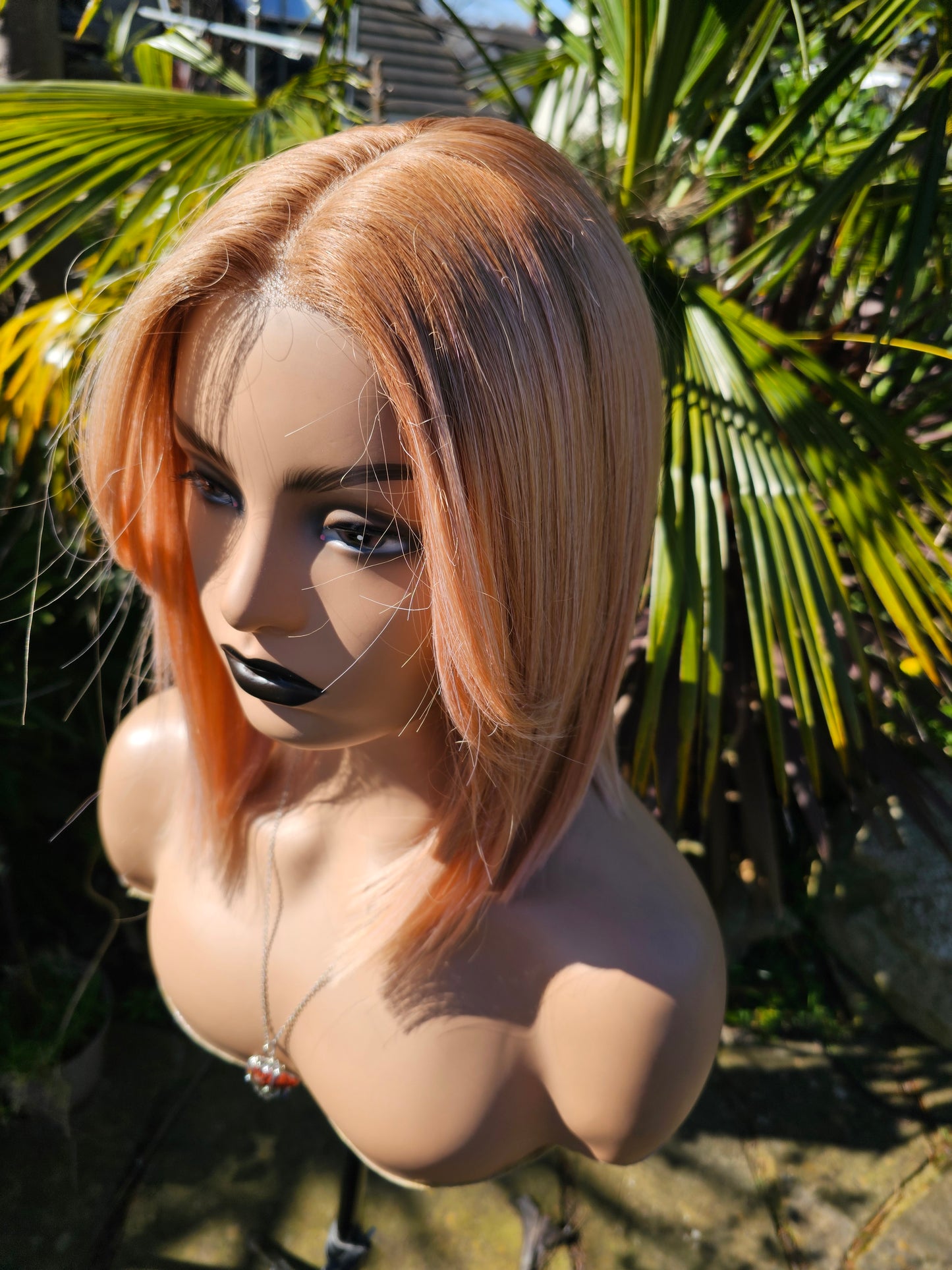 Fruit Salad peach and pink lace front wig
