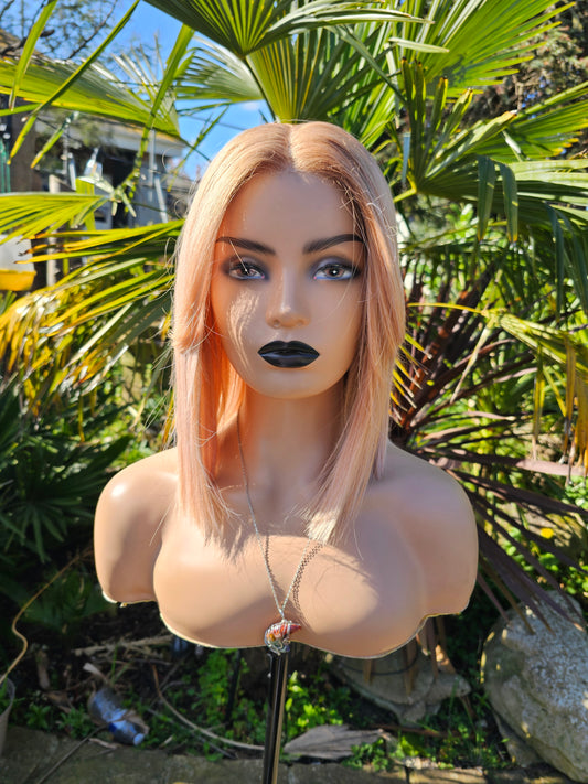 Fruit Salad peach and pink lace front wig