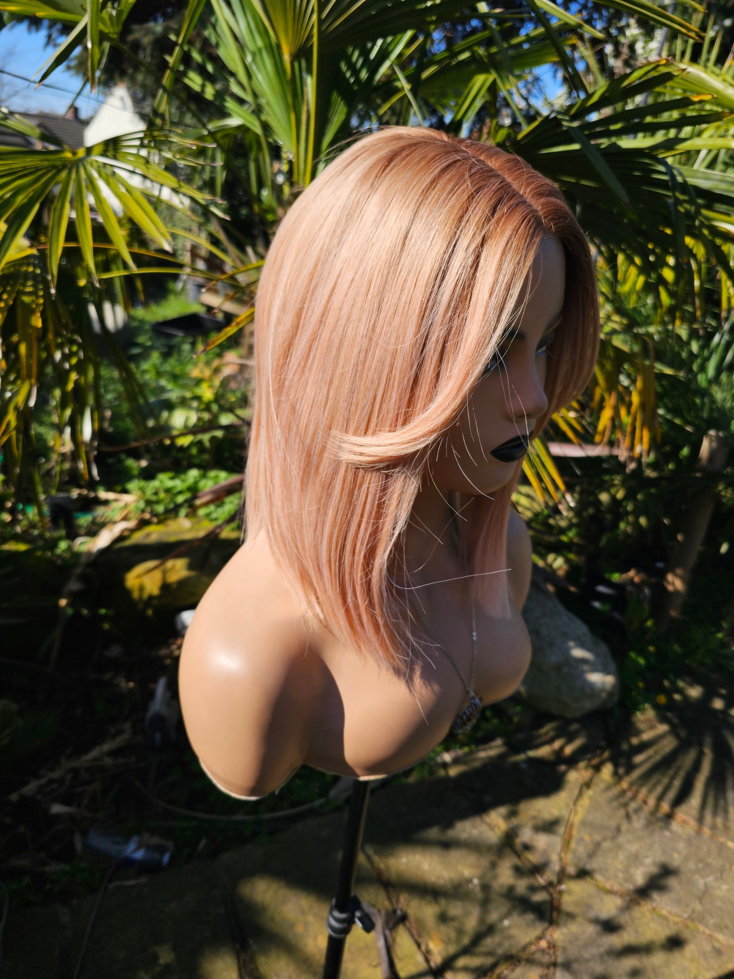 Fruit Salad peach and pink lace front wig