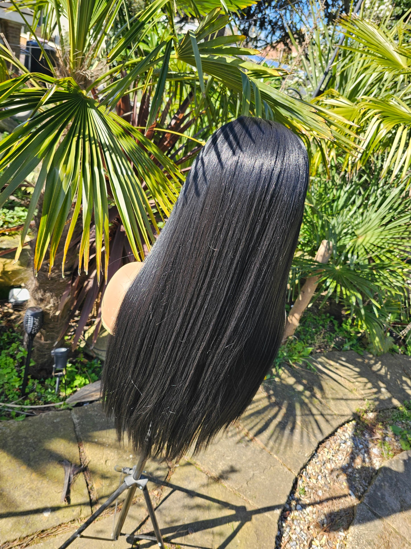 Jett black lace front wig