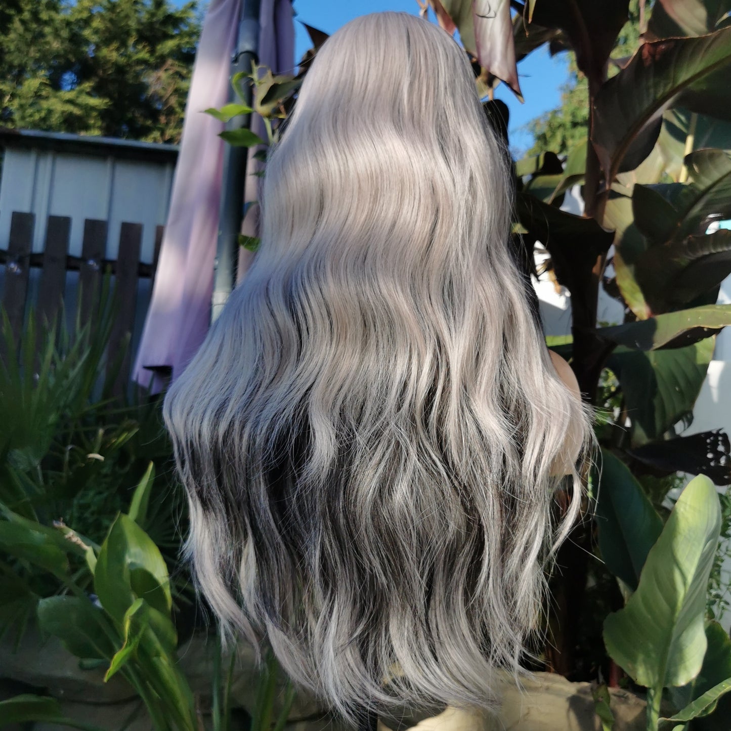 Humbug black and silver synthetic wig