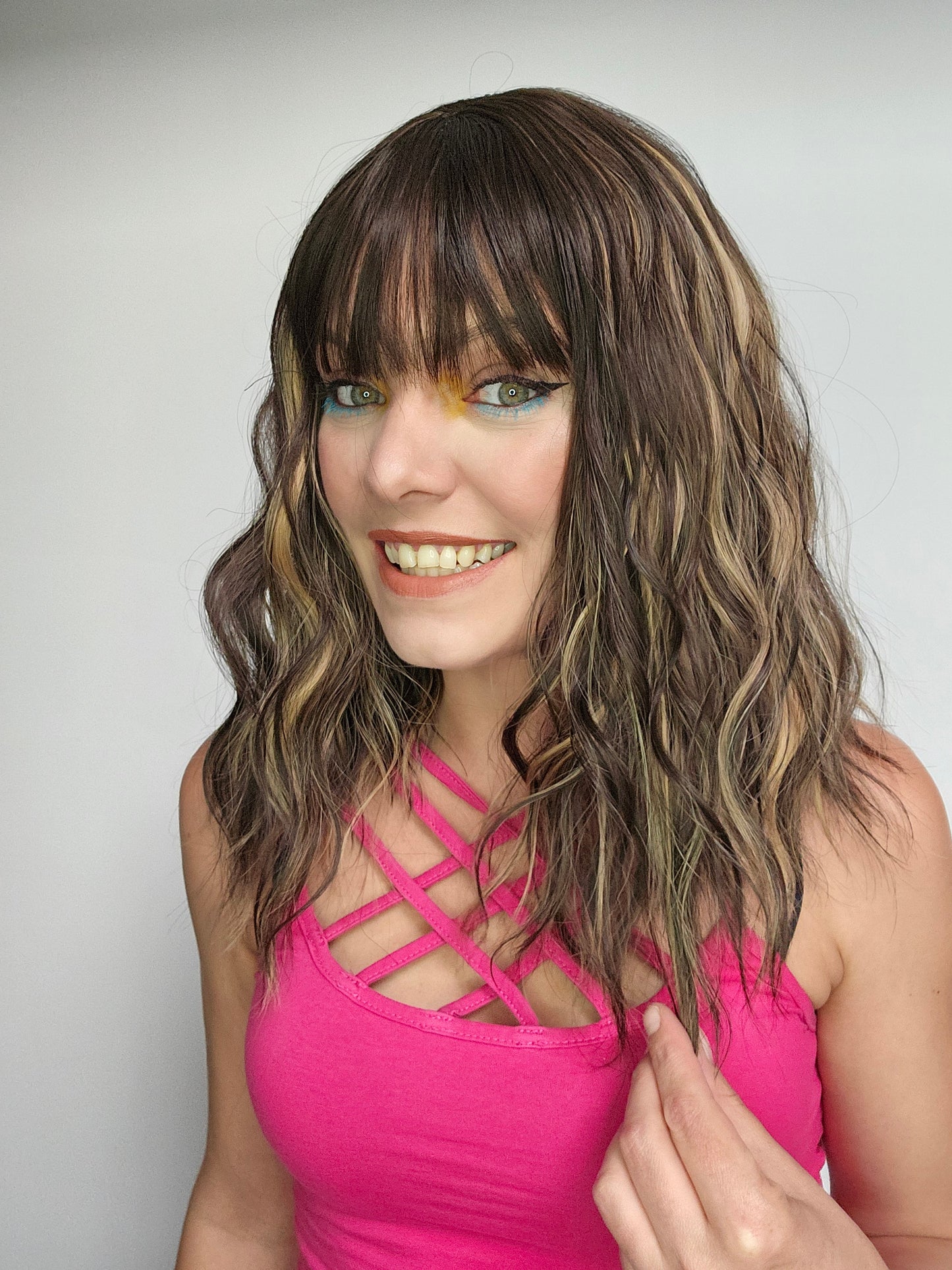 Dark Horse dark brown and blonde streaky non lace wig