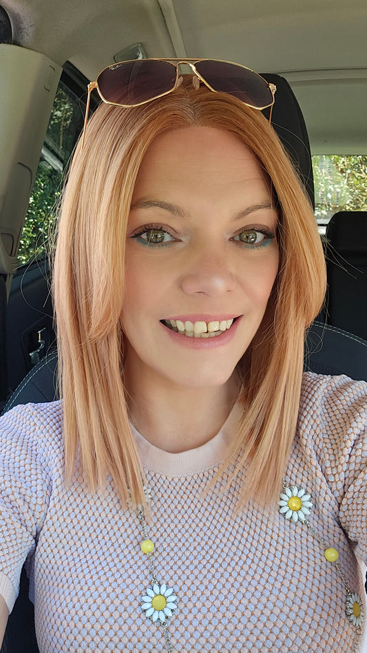 Fruit Salad peach and pink lace front wig