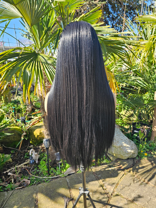 Jett black lace front wig