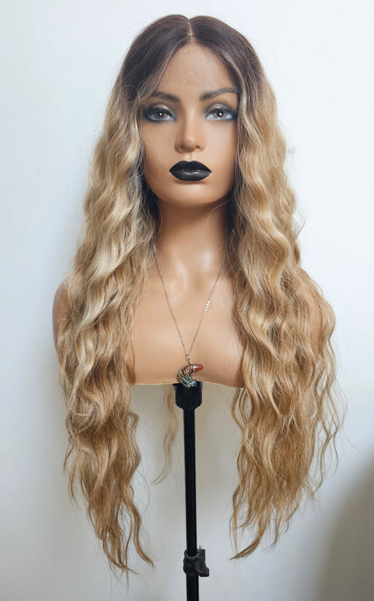 Halo Blonde Synthetic lace front wig
