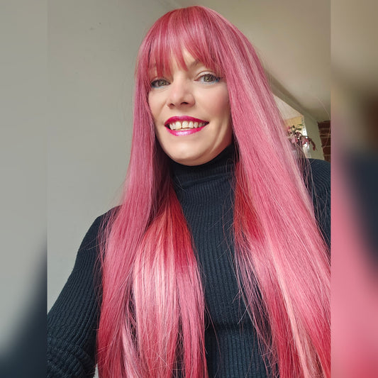 Cupids Kiss pink synthetic wig