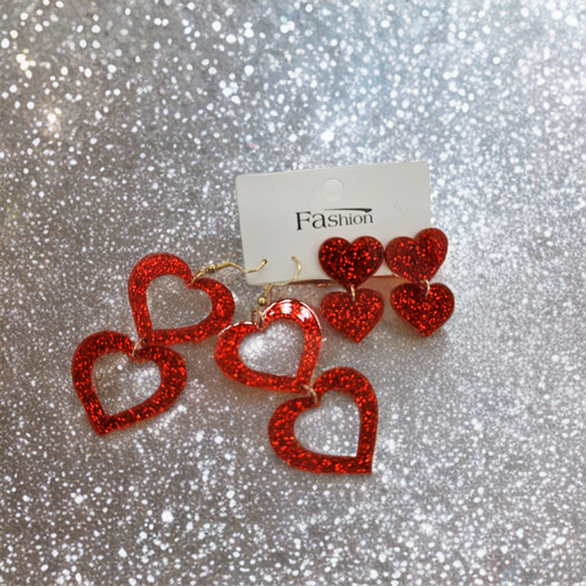 Sparkly Heart Earrings