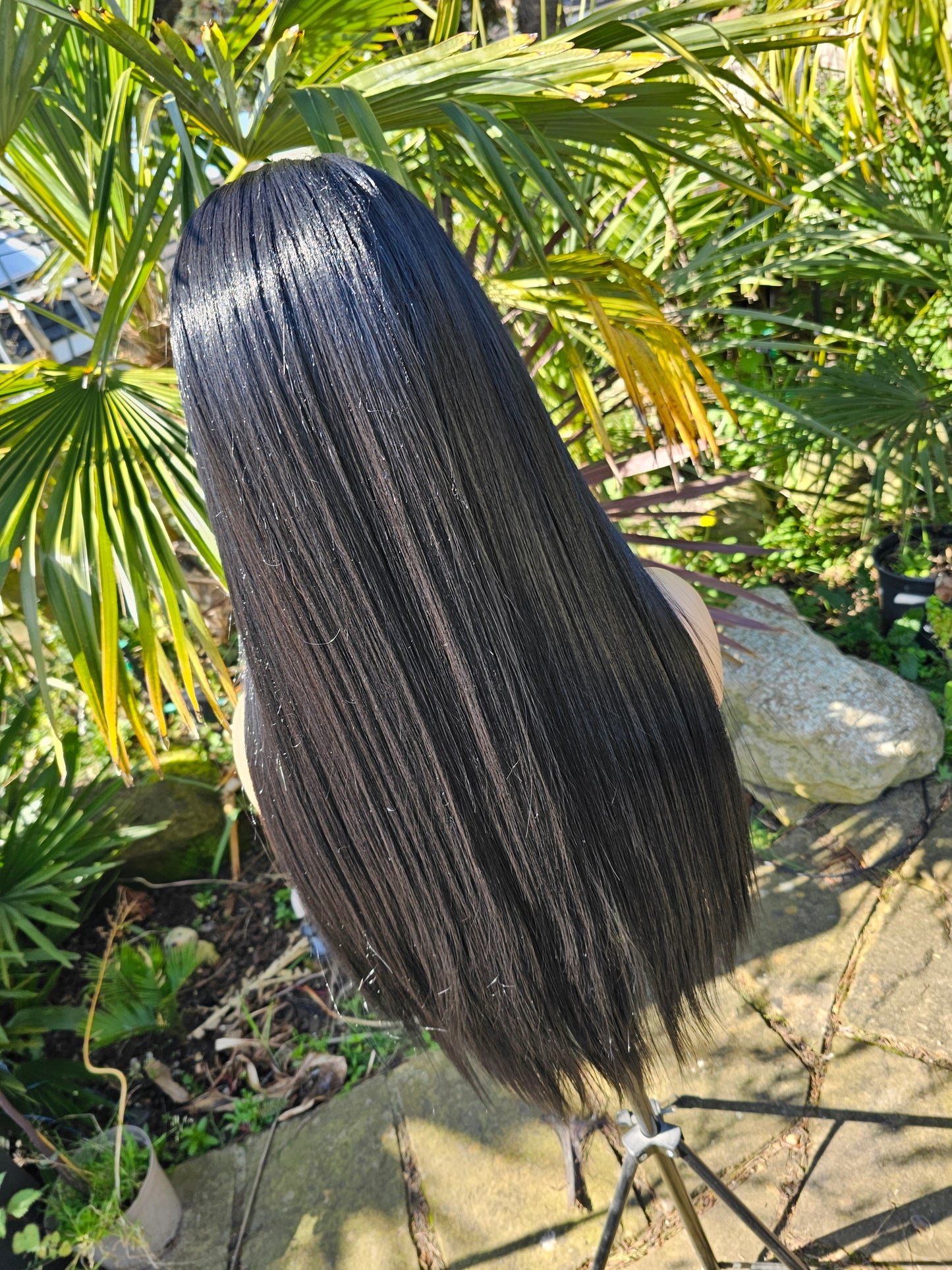 Jett black lace front wig
