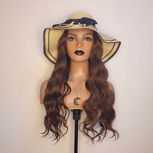 Sun Hat Wig with Bow