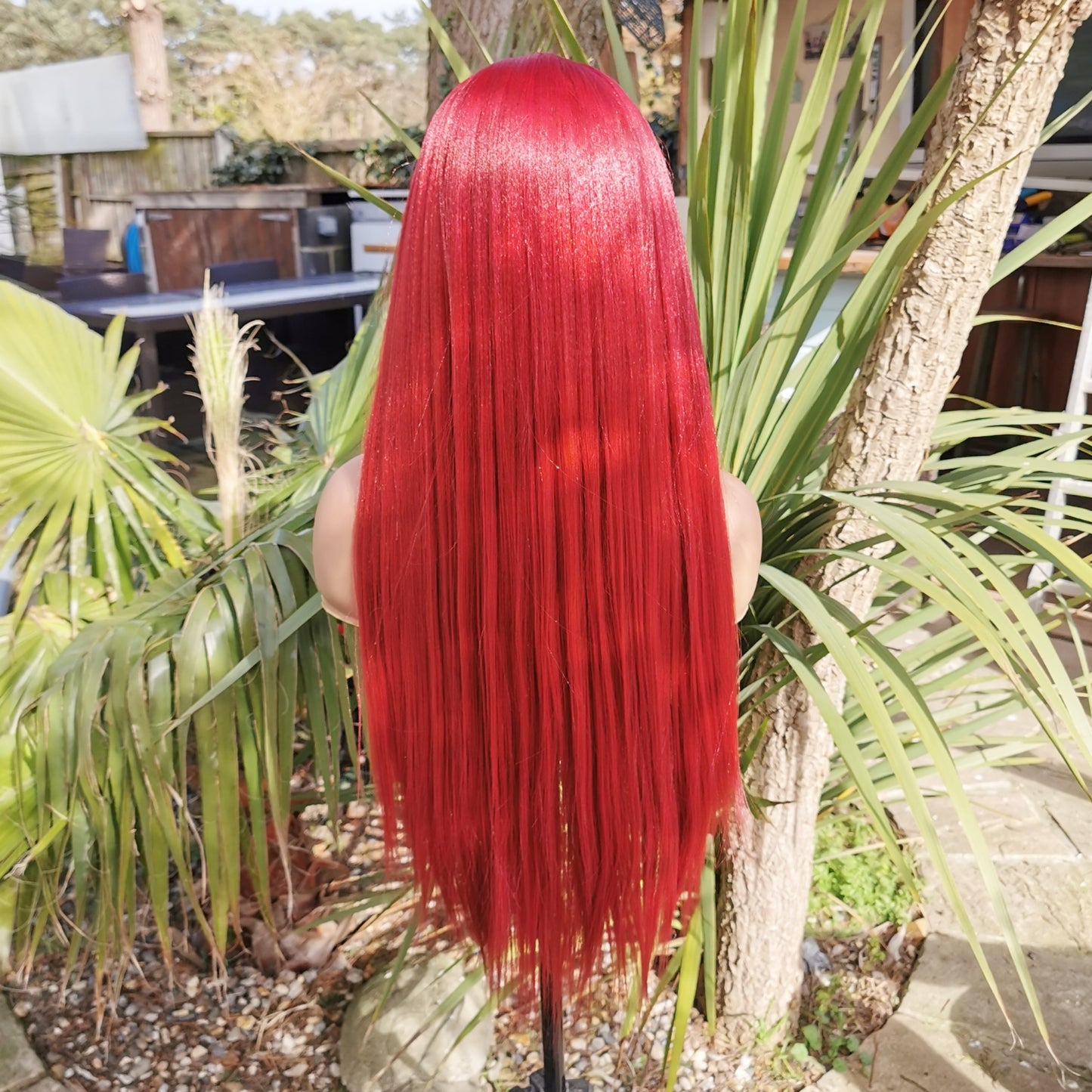 Red Straight Headband Wig