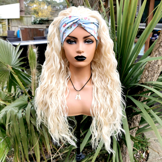 Blonde Kinky Headband Wig