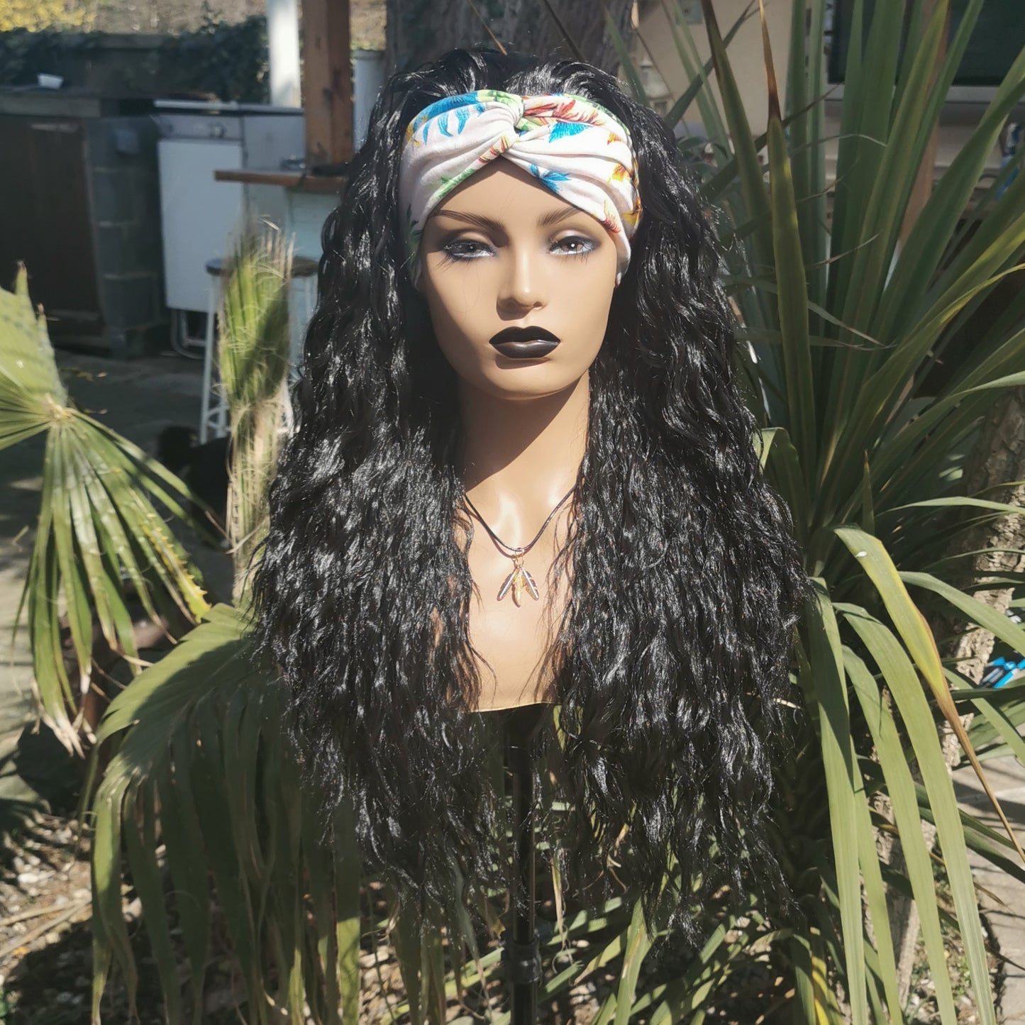Black Kinky Headband Wig