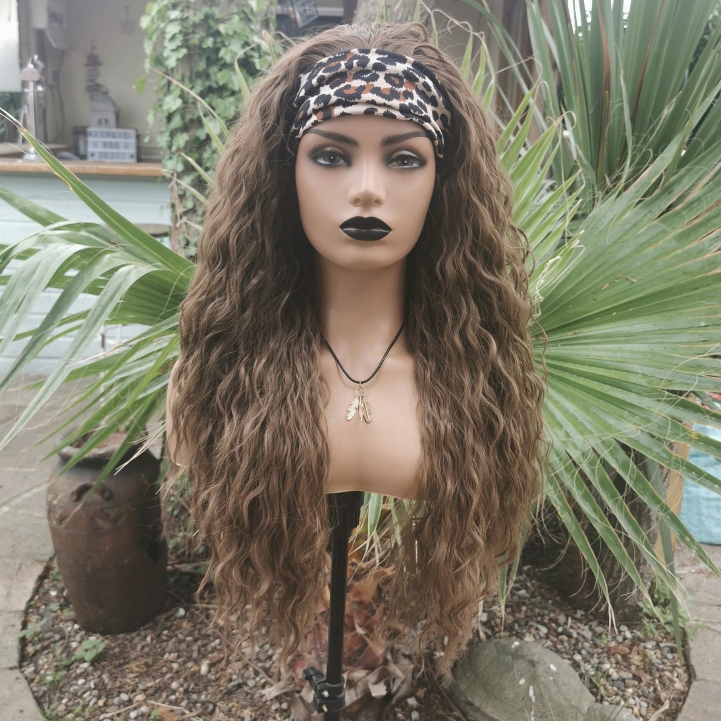 Brown Kinky Headband Wig