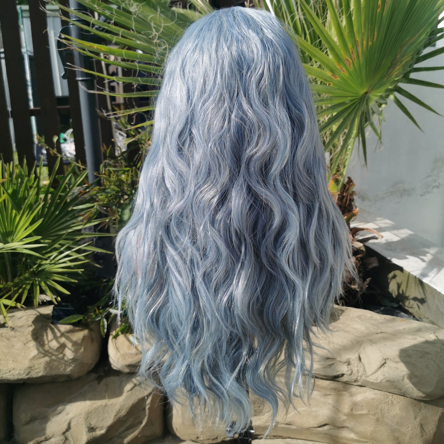 Blue Wavy Headband Wig