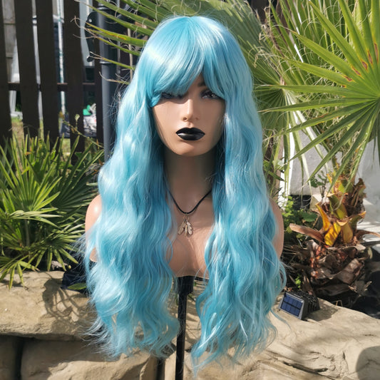 Calypso blue synthetic wig