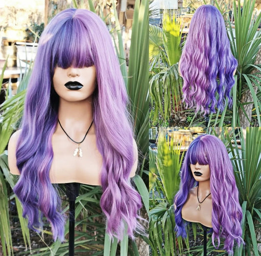 Purple Hazel purple synthetic wig